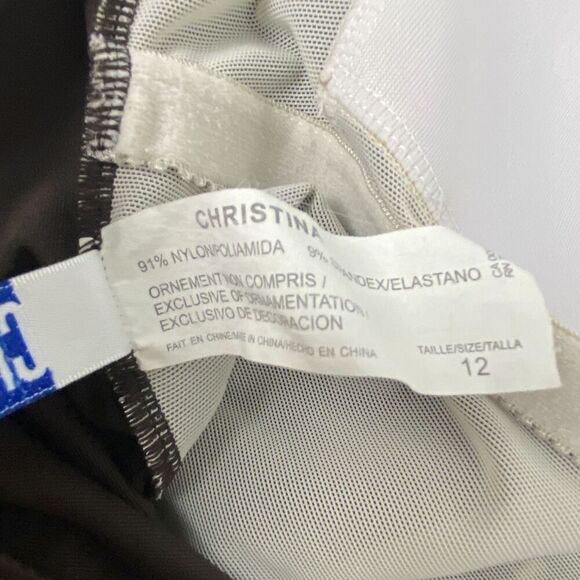 Christina Brown and White Embroidered One Piece Swim Suit - Picture 7 of 7